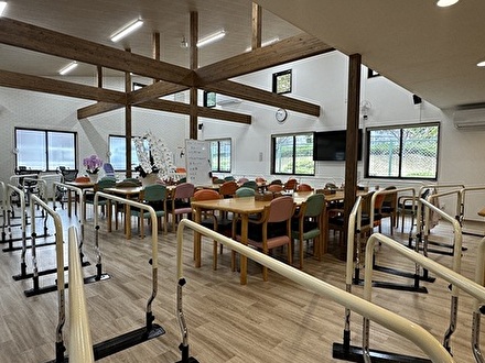 施設内のあらゆる所に両側手すりがあり自由にいろんな場所に行ける